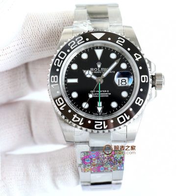 Clean Factory ROLEX GMT-Mater Ⅱ 904L Steel 2836/3186/3285 Movement Black Watch